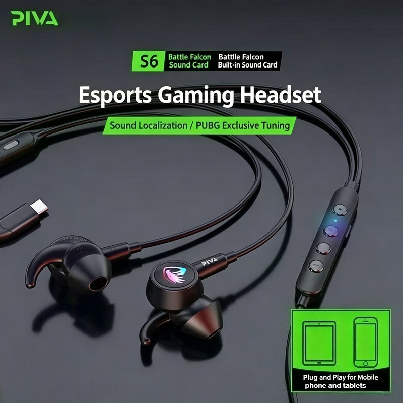 Wired Earphone Lightning - Auricolari da Gaming Cablati PIVA S6